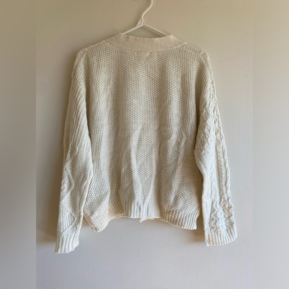 Blu Pepper White Cream Knit Cardigan Button Up Women’s Small - Picture 8 of 8